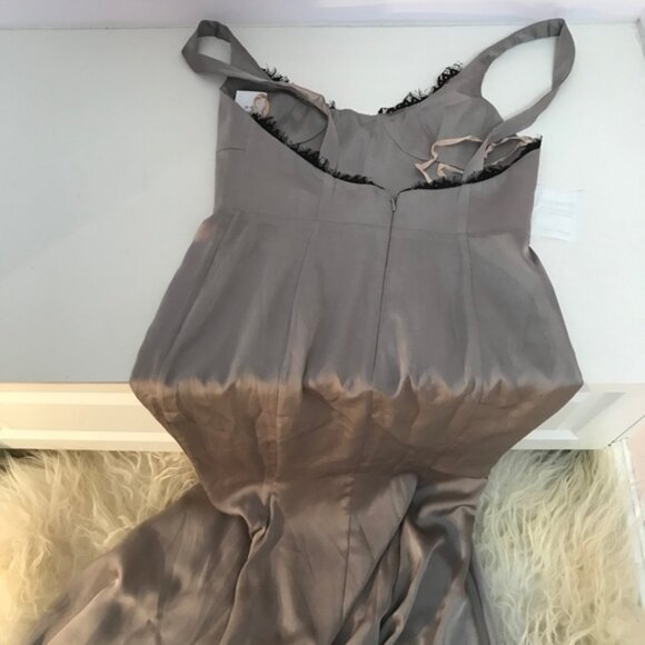 FAME AND PARTNERS Ara Satin Lace Trim Dress - Picture 7 of 7